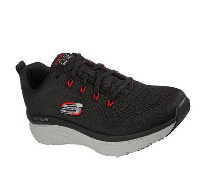 Zapatillas Para Caminar Skechers Relaxed Fit: D'Lux Walker - Meerno Hombre Negras Rojas | 5839B_AR