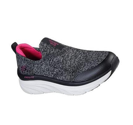 Zapatillas Para Caminar Skechers Relaxed Fit: D'Lux Walker - Quick Upgrade Mujer Negras Rosas | I355P_AR