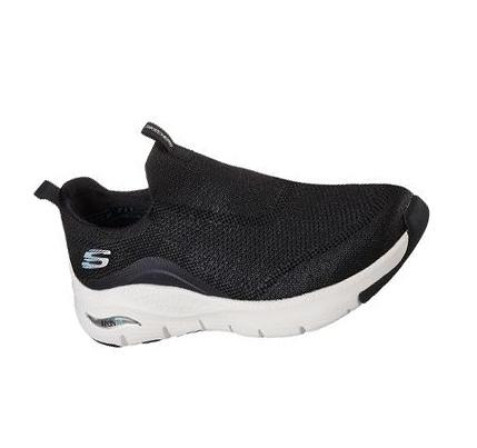 Zapatillas Sin Cordones Skechers Arch Fit - Keep It Up Mujer Negras Blancas | 3813D_AR