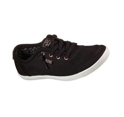 Zapatillas Sin Cordones Skechers BOBS B Cute Mujer Negras Blancas | 6099B_AR