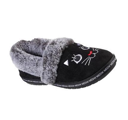 Zapatillas Sin Cordones Skechers BOBS Too Cozy - Meow Pajamas Mujer Negras | 38T90_AR