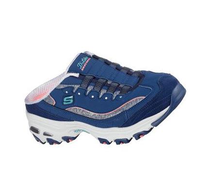 Zapatillas Sin Cordones Skechers D'Lites - Comfy Cloud Mujer Azul Marino Rosas | I1885_AR