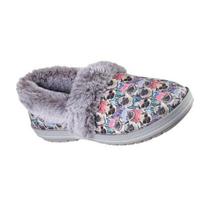 Zapatillas Sin Cordones Skechers Doug the Pug: BOBS Too Cozy - Pug Hug Mujer Gris Multicolor | A029Q_AR