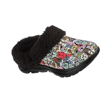 Zapatillas Sin Cordones Skechers Foamies: GO WALK 5 - Dogs for Life Mujer Negras Multicolor | I1A6K_AR