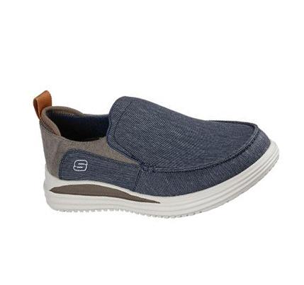 Zapatillas Sin Cordones Skechers Proven - Evers Hombre Azul Marino Marrones | 6989G_AR