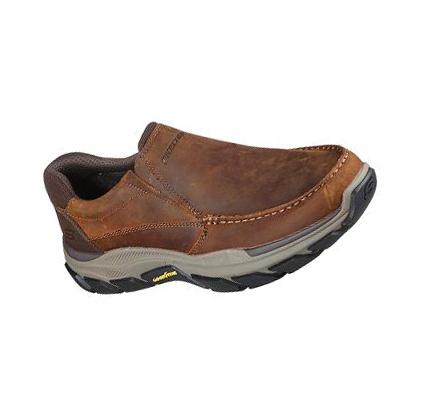 Zapatillas Sin Cordones Skechers Relaxed Fit: Respected - Catel Hombre Marrones | 5293B_AR