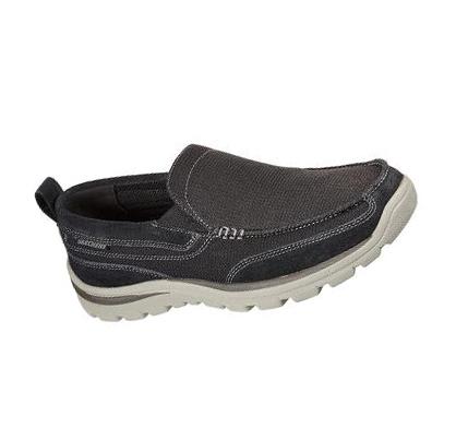 Zapatillas Sin Cordones Skechers Relaxed Fit: Superior - Milford Hombre Negras | A193A_AR