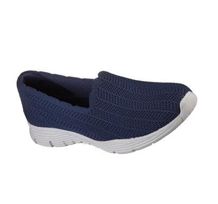 Zapatillas Sin Cordones Skechers Seager - Rewrite Mujer Azul Marino | A6T1E_AR