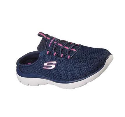 Zapatillas Sin Cordones Skechers Summits - Swift Step Mujer Azul Marino Rosas | 55A93_AR