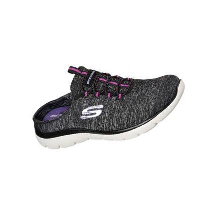 Zapatillas Sin Cordones Skechers Summits - Fresh Aire Mujer Negras Moradas | 69298_AR