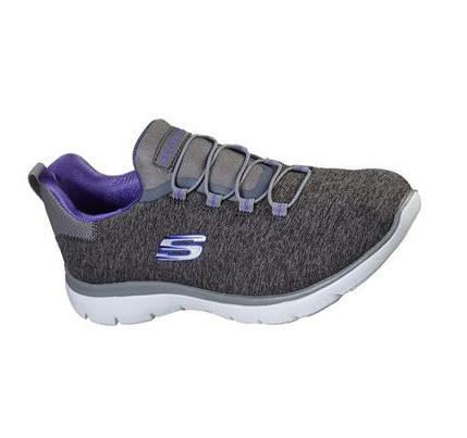 Zapatillas Sin Cordones Skechers Summits - Quick Getaway Mujer Gris Moradas | T959P_AR