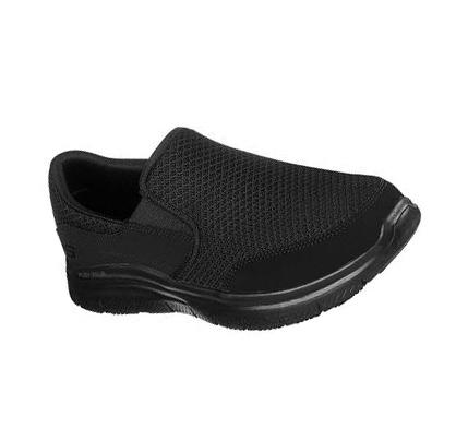 Zapatillas Sin Cordones Skechers Trabajo Relaxed Fit: Flex Advantage - McAllen SR Hombre Negras | 3668K_AR