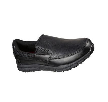 Zapatillas Sin Cordones Skechers Trabajo Relaxed Fit: Nampa - Groton SR Hombre Negras | 3TA3Q_AR