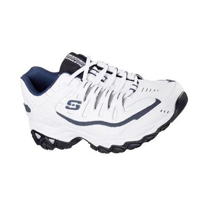 Zapatillas Skechers After Burn Memory Fit - Reprint Hombre Blancas Azul Marino | 39398_AR