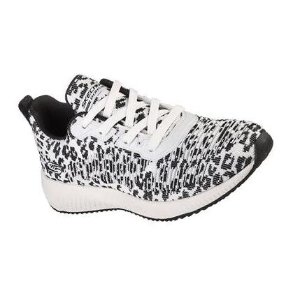 Zapatillas Skechers BOBS Deporte Squad - Mighty Cat Mujer Blancas Negras | 66ATD_AR