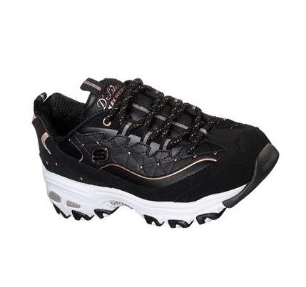 Zapatillas Skechers D'Lites - Glamour Feels Mujer Negras Doradas | 6T090_AR