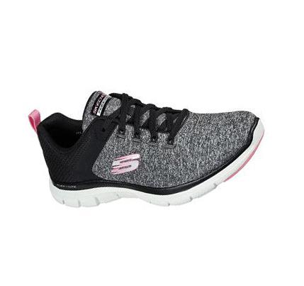 Zapatillas Skechers Flex Appeal 4.0 Mujer Negras Rosas | A023G_AR