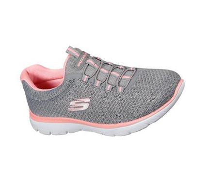 Zapatillas Skechers Summits Mujer Gris Rosas | T6T2K_AR