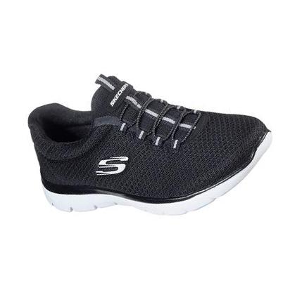 Zapatillas Skechers Summits Mujer Negras Blancas | I0TAL_AR