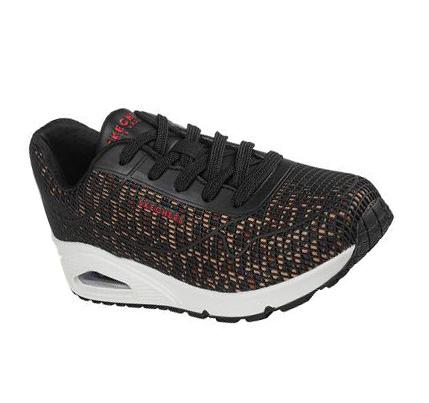 Zapatillas Skechers Uno - Wild N Free Mujer Negras Leopardo | I8990_AR