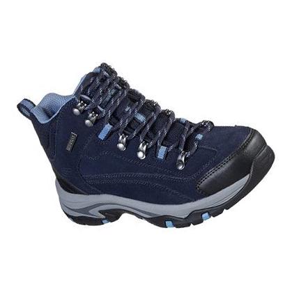 Zapatos De Senderismo Skechers Relaxed Fit: Trego - Alpine Trail Mujer Azul Marino Gris | 6930L_AR