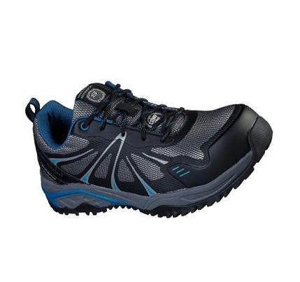 Zapatos De Trabajo Skechers Azbar Comp Puntera Hombre Negras Azules | A261D_AR