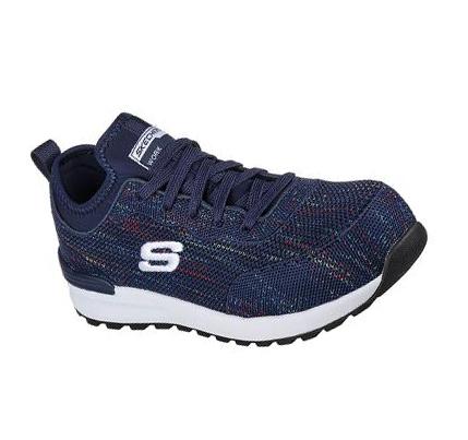 Zapatos De Trabajo Skechers Bulklin - Balran Comp Puntera Mujer Azul Marino Blancas | 55A6L_AR