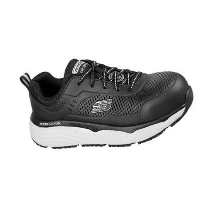 Zapatos De Trabajo Skechers Max Cushioning SR - Indurite Alloy Puntera Hombre Negras Blancas | T261A_AR