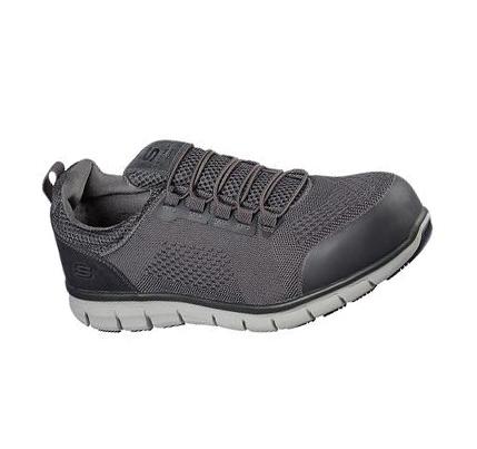 Zapatos De Trabajo Skechers Synergy - Omat Alloy Puntera Hombre Gris | 5661E_AR