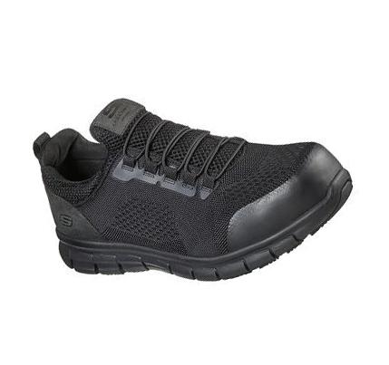 Zapatos De Trabajo Skechers Synergy - Omat Alloy Puntera Hombre Negras | 56865_AR