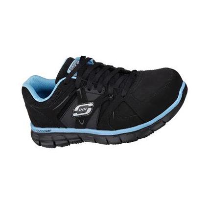 Zapatos De Trabajo Skechers Synergy - Sandlot Alloy Puntera Mujer Negras Azules | 5A218_AR