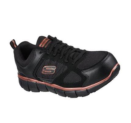 Zapatos De Trabajo Skechers Telfin - Kanpur Mujer Negras Rosas | 63A6K_AR