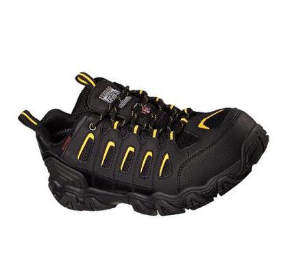 Zapatos Oxford Skechers Trabajo: Blais ST Hombre Negras Amarillo | 32360_AR