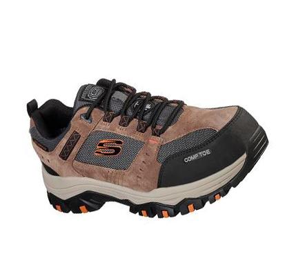 Zapatos Oxford Skechers Trabajo: Greetah Comp Puntera Hombre Marrones Negras | A986B_AR