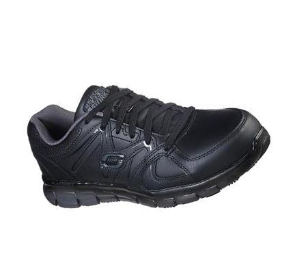 Zapatos Oxford Skechers Trabajo Relaxed Fit: Synergy - Ekron Alloy Puntera Hombre Negras Gris | 3136C_AR