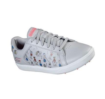 Zapatos de Golf Skechers GO GOLF Drive 4 - Dogs At Play Mujer Gris Rosas | 33T6B_AR